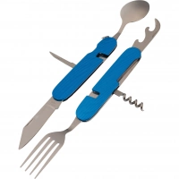 Многофункциональный походный нож (ложка,вилка,нож) 6-в-1, синий купить в Ульяновске